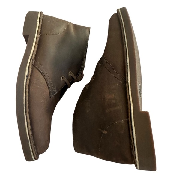CLARKS BUSHACRE 2 ANKLE BURNISHED BROWN LEATHER BOOTS SIZE 7.5 - Picture 4 of 9